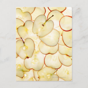 apple slices backlit and arranged in abstract postcard