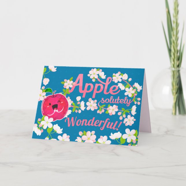 Apple-solutely Wonderful | Apple Pun Card (Front)