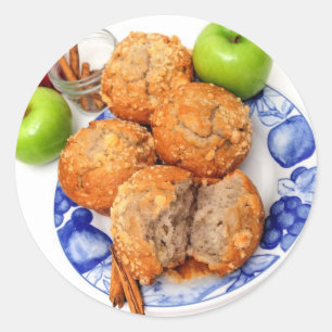 Apple Spice Muffin Classic Round Sticker