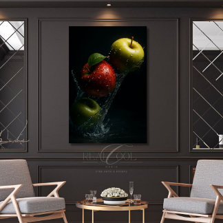 Apple Splash in Water – Fruit Photography Art Canvas Print
