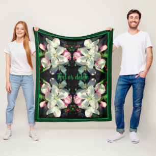 Apple Spring Flower Blossoms Personalised Fleece Blanket
