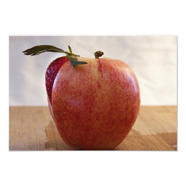Apple Strawberry Juicy and Unique Fruit Photograph (Front)