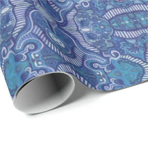 Apple Stripe Bohemian Boho Arabesque Pattern Green Wrapping Paper