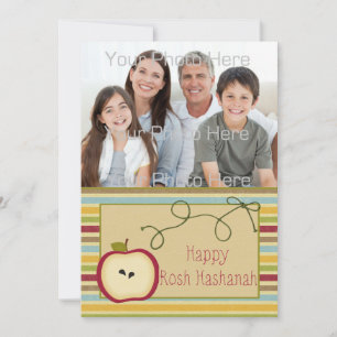 Apple, Stripes, Rosh Hashanah Photo Card