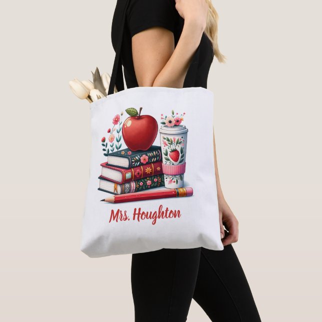 Apple Teacher Appreciation Book  Tote Bag (Close Up)