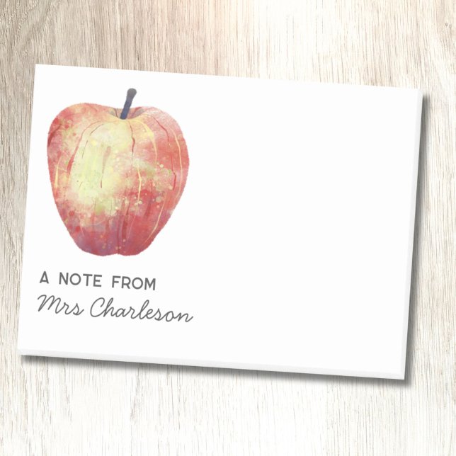 Apple Teacher Appreciation Personalised Post-it Notes (Fun watercolor apple personalized teacher appreciation post it notes)