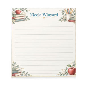 Apple Teacher Books Writing Paper Notepad