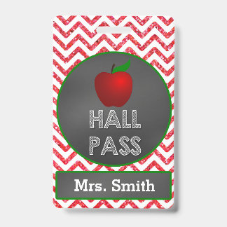 Apple Teacher Hall Pass for Classroom ID Badge