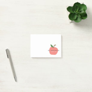 Apple Teacher   Modern Name Thank You Cute Fun Post-it Notes