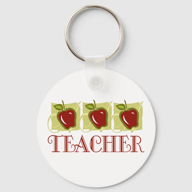 Apple Teacher School Gift Key Ring (Front)