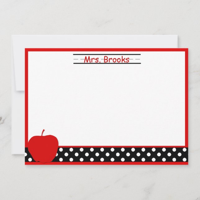 Apple Teacher Stationery/Note Cards (Front)