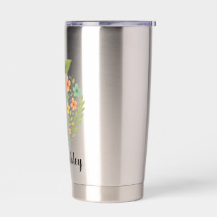 Apple Teacher Tumbler Personalized Floral Apple