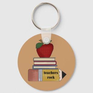Apple Teachers Rock Tshirts and Gifts Key Ring