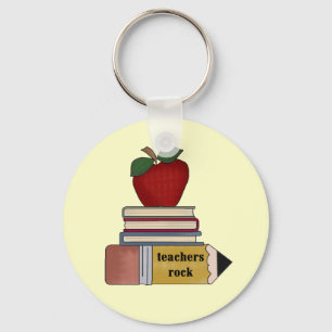 Apple Teachers Rock Tshirts and Gifts Key Ring