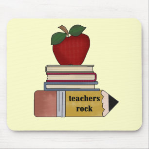 Apple Teachers Rock Tshirts and Gifts Mouse Mat