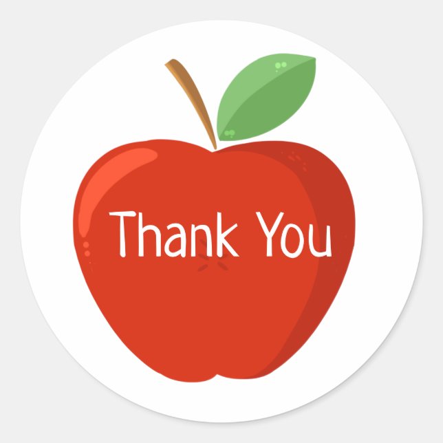 Apple Thank you  teacher business label (Front)