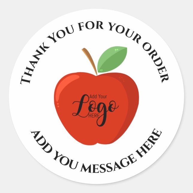 Apple Thank you  teacher business label (Front)