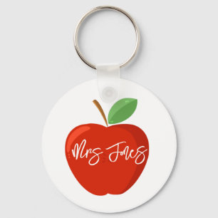 Apple thank you teacher gift key ring