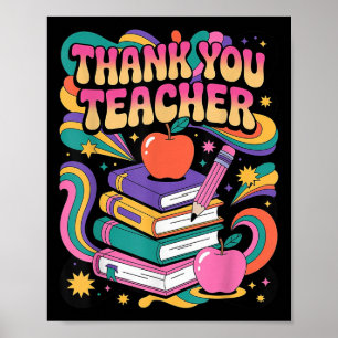 Apple Thank You Teachers Teacher Motivational Appr Poster
