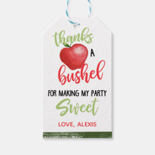 Apple Thanks a Bushel Favour Tag-Making Party Swee Gift Tags