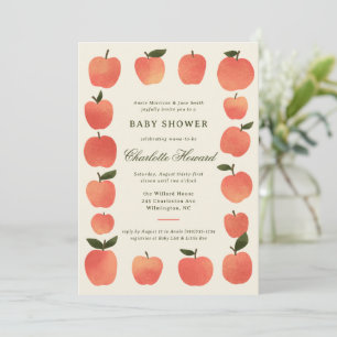 Apple Theme Fall Harvest Baby Shower Invitation