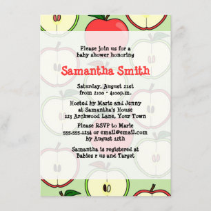 Apple Themed Baby Shower Invitation