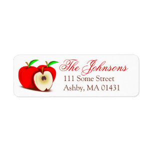 Apple Themed Personalised Return Address Labels