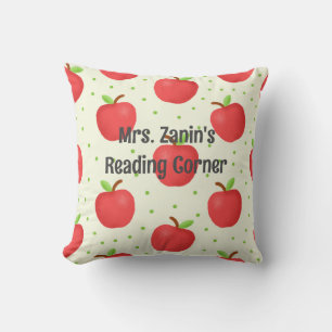 Apple-themed Teacher Appreciation Reading Corner Cushion