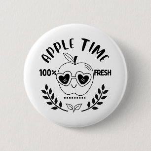 Apple Time 6 Cm Round Badge
