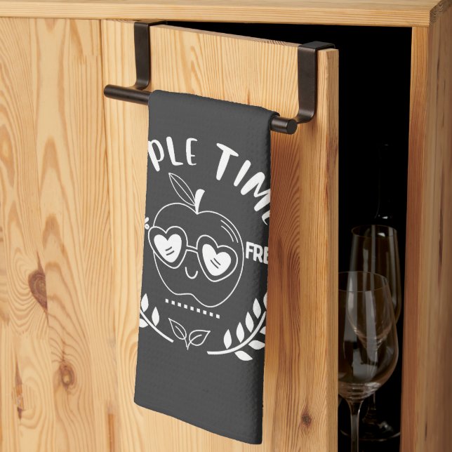 Apple Time (white) Tea Towel (Thirds Fold)