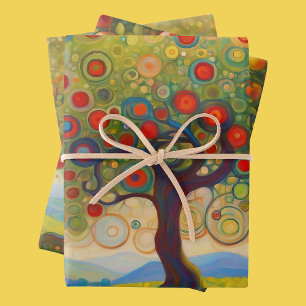 Apple Tree 3 Birthday Giftwrap Wrapping Paper Sheet