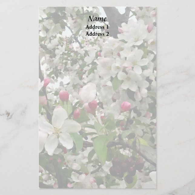 Apple Tree In Bloom Wedding Products Stationery (Front)