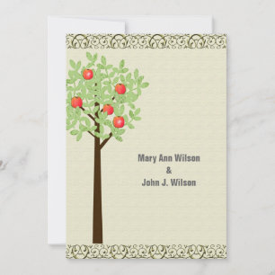 Apple tree light green anniversary invitations. invitation
