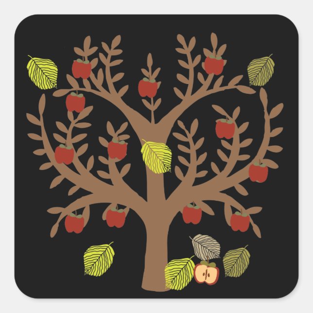Apple Tree Square Sticker (Front)