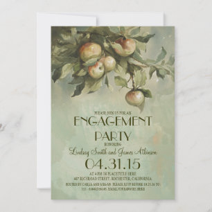 Apple tree vintage engagement party invitations