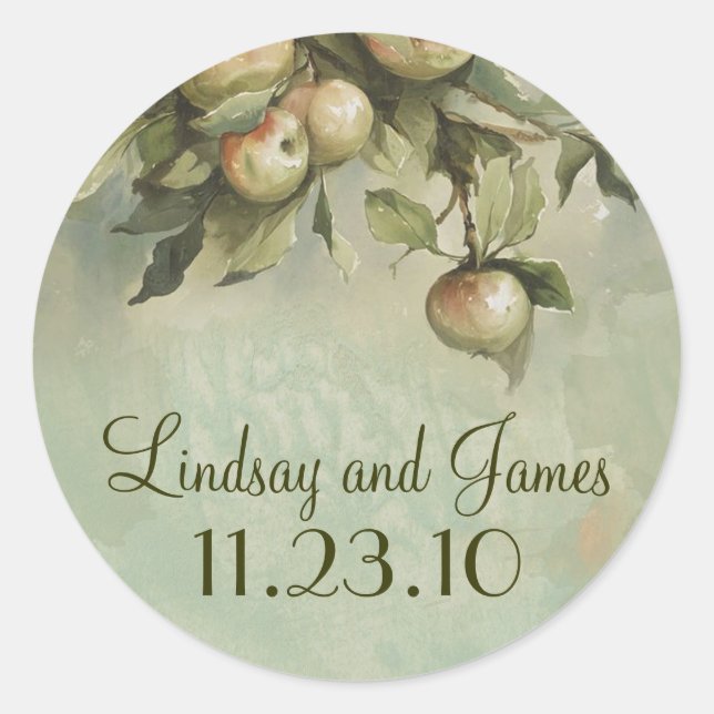 apple tree wedding stickers (Front)