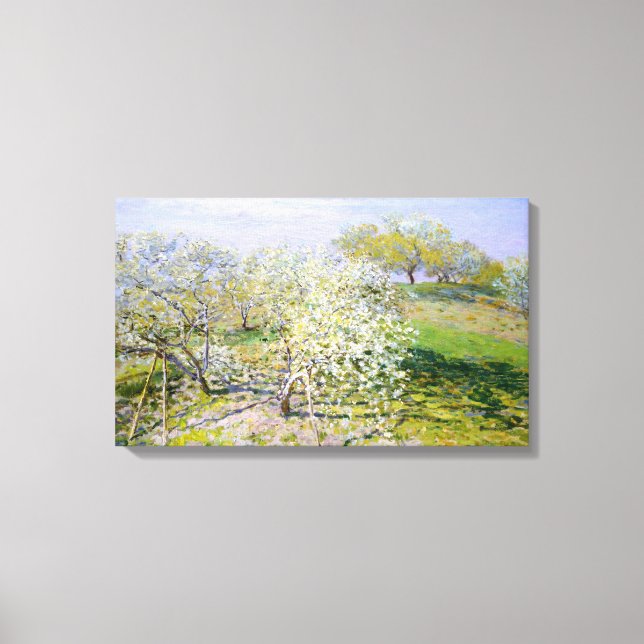 Apple Trees in Bloom (by Claude Monet) Canvas Print (Front)