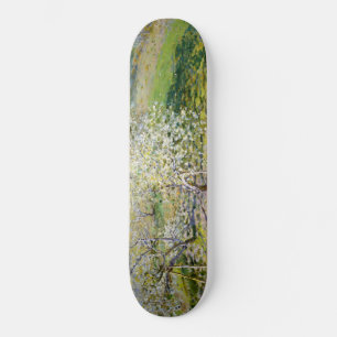 Apple Trees in Bloom (by Claude Monet) Skateboard