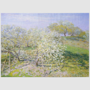 Apple Trees in Bloom (by Claude Monet) Tissue Paper