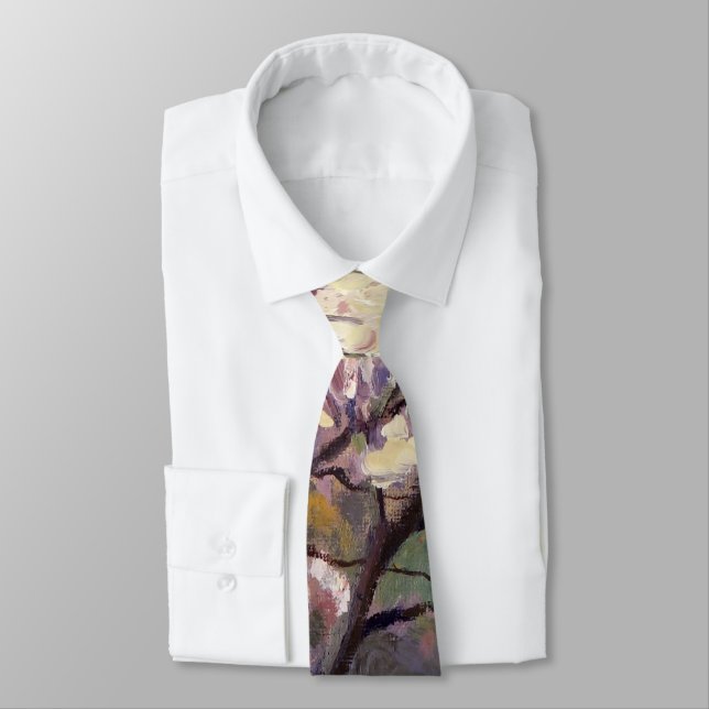 Apple Trees in Bloom Painting Tie (Tied)