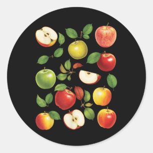 Apple Varieties Different Kinds Apple Picker Apple Classic Round Sticker