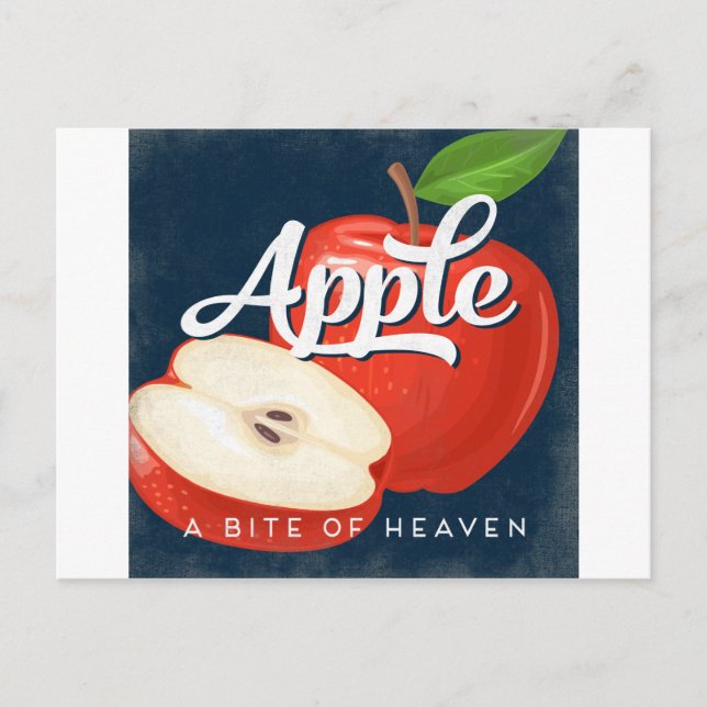 Apple Vintage Fruit Label Retro Postcard (Front)