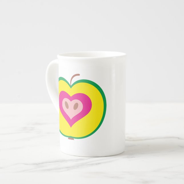 Apple with Love Heart Mug (Front Left)
