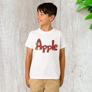 Apple Word Art with Red & Green Apples  T-Shirt