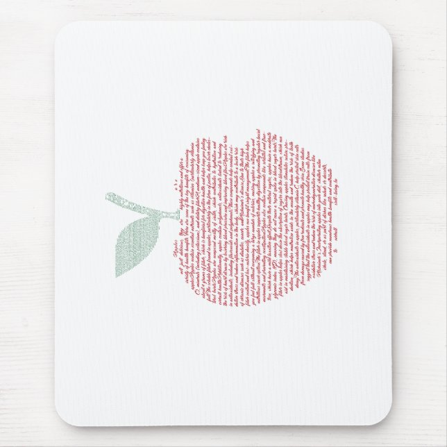 Apple word cloud art  mouse mat (Front)