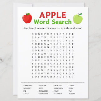 Apple Word Search Game