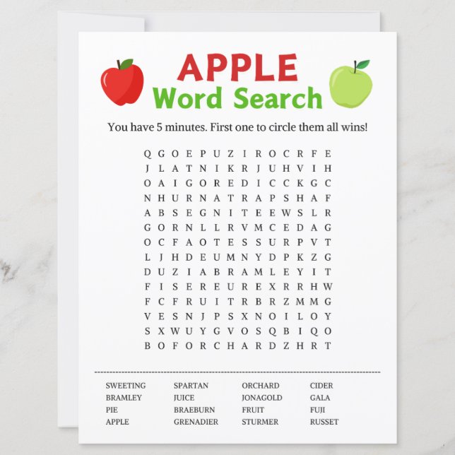 Apple Word Search Game (Front)