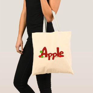 Apple Word Tote Bag