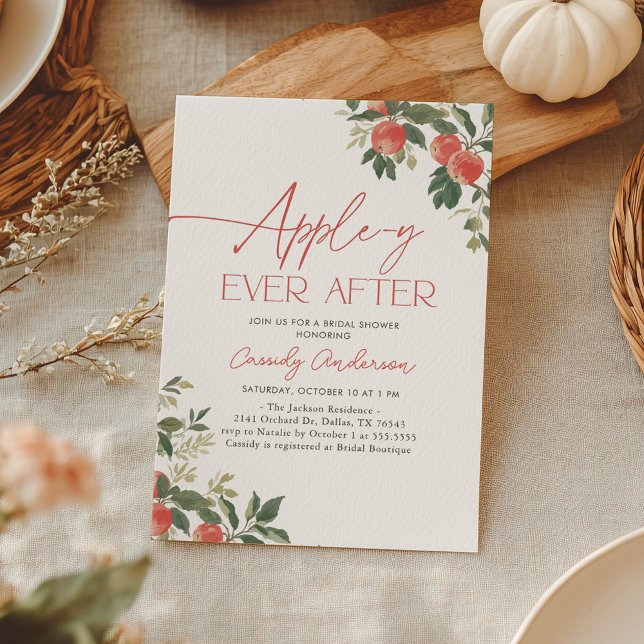 Apple-y Ever After Apple Bridal Shower Invitation (Creator Uploaded)