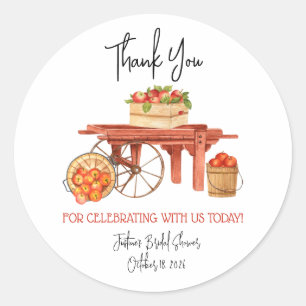 Apple-y Ever After Personalised Bridal Shower Classic Round Sticker